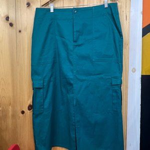 Teal Midi Cargo Skirt